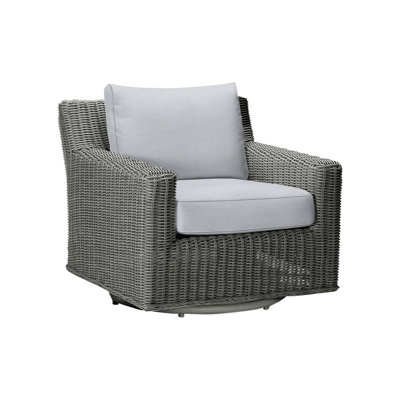 Rustic Swivel Patio Chair with Cushions
