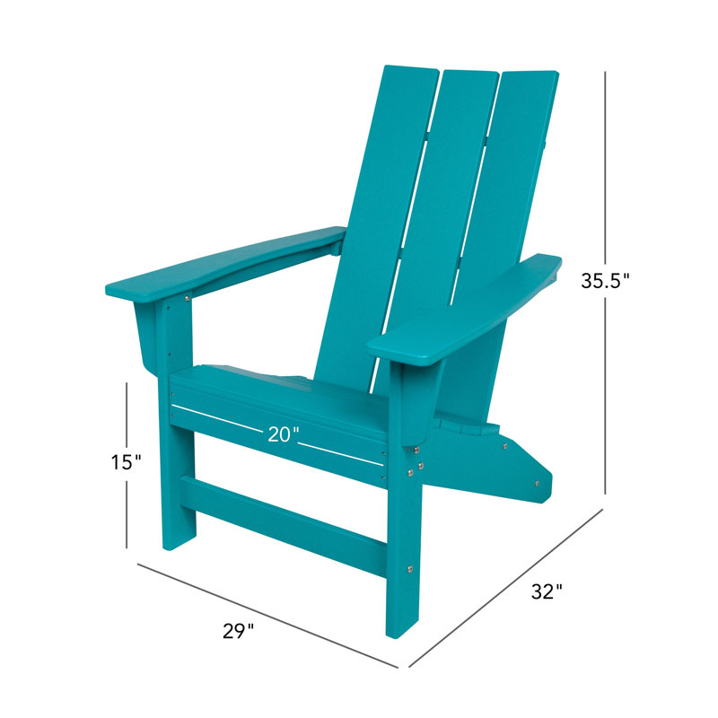 Chaise Adirondack moderne en PEHD toutes saisons Meridian, Bleu