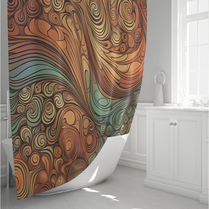 Rideau de douche abstrait Eradis, H 93 po x l 70 po