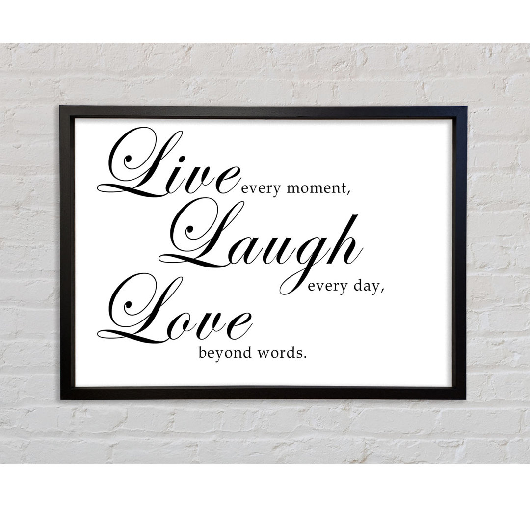 Love Quote Live Laugh Love 2 - Single Picture Frame Typography on Canvas