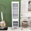 Grande armoire de rangement autoportante pour salle de bain avec tablettes réglables, conception anti-basculement et tiroir cannelé-489581115