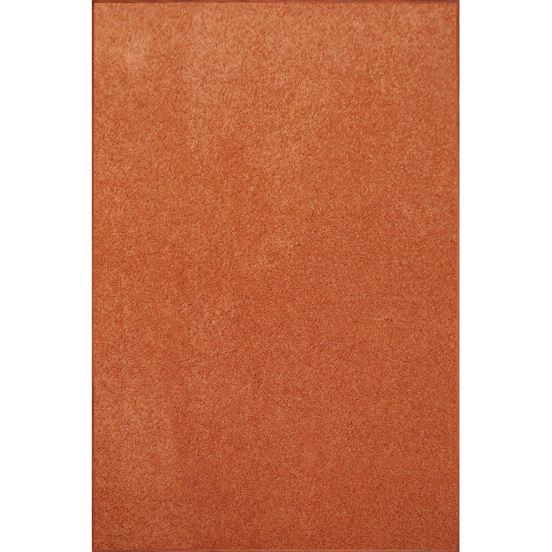 Modern Plush Solid Color Rug - Orange, Pet and Kids Friendly Rug., Area Rugs Great for kids, Pets, Event, Wedding , Round 2'