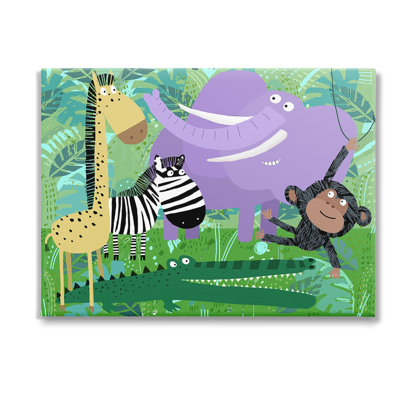 Art mural sur toile Jungle Wildlife Animals par Carla Daly