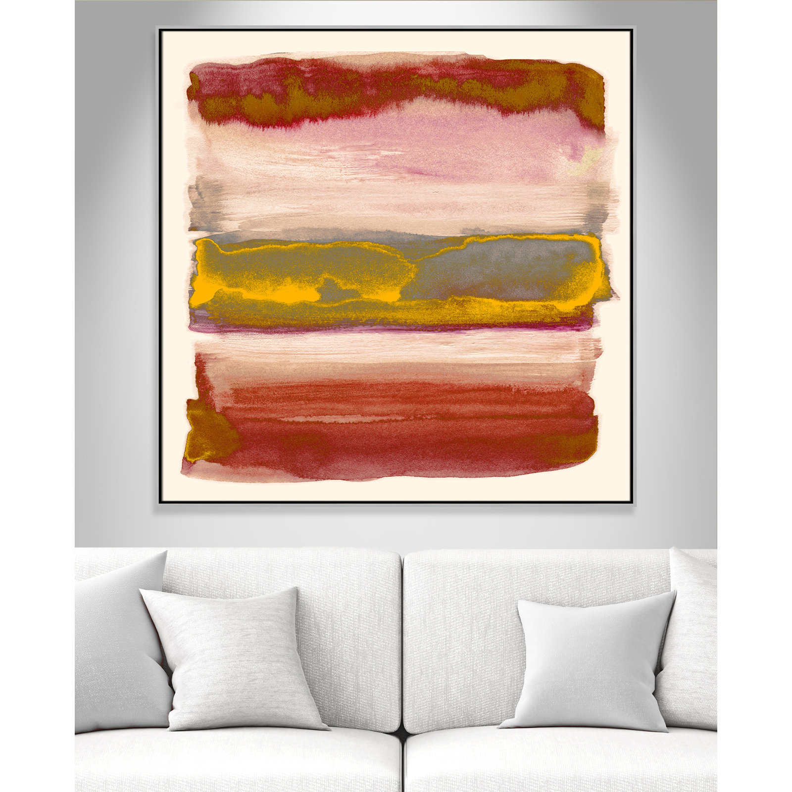 Yellow Sky II Print by Nan, Silver, 46.5" H x 46.5" W