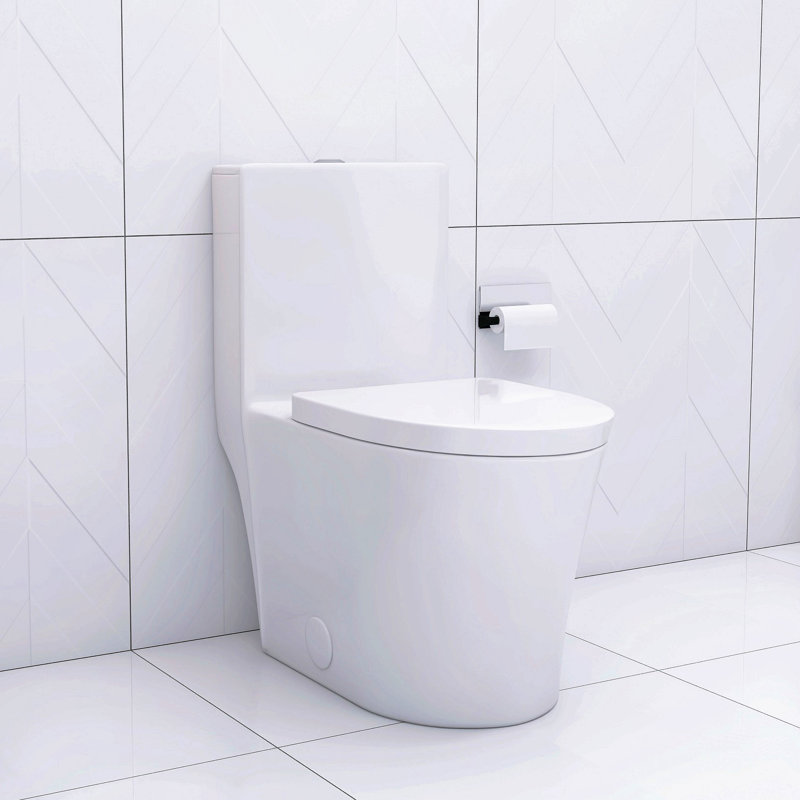 Toilette allongée une pièce - blanc