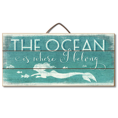 Décoration murale "ocean is where i appartiendra" à palette en bois