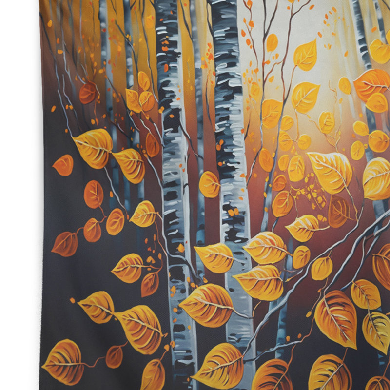 Polyester dans une tapisserie de bouleau doré IV avec des punaises, H 50 po x l 60 po