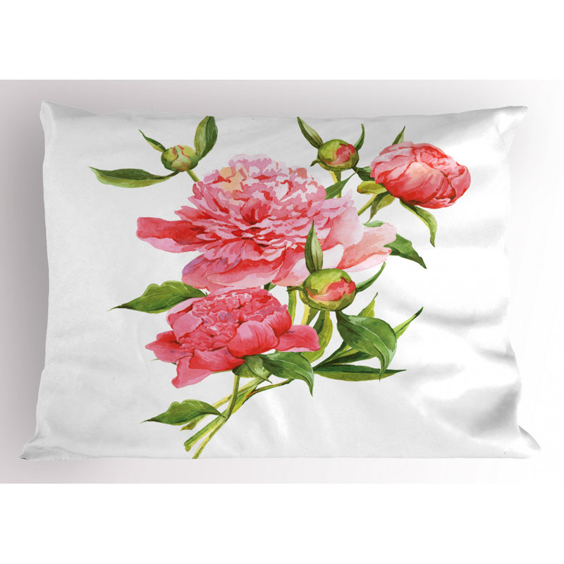 Green/Pink Polyester Microfiber Piece Sham, Twin