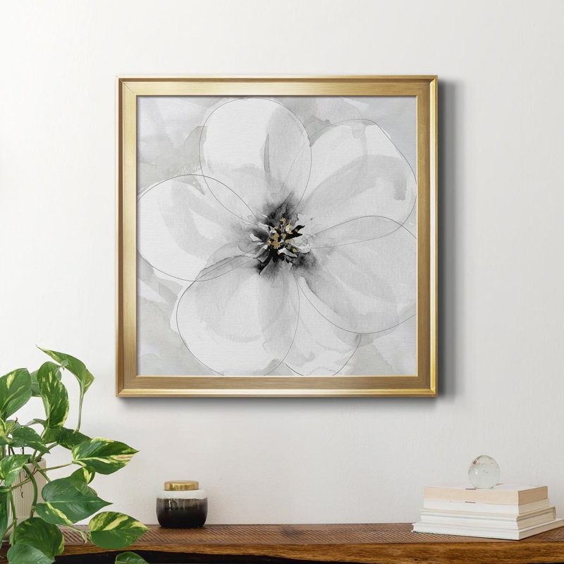 Toile encadrée «Bold Beginnings I-Premium» - prête à être accrochée, Or, H 17,5 po x l 17,5 po x P 1,5 po