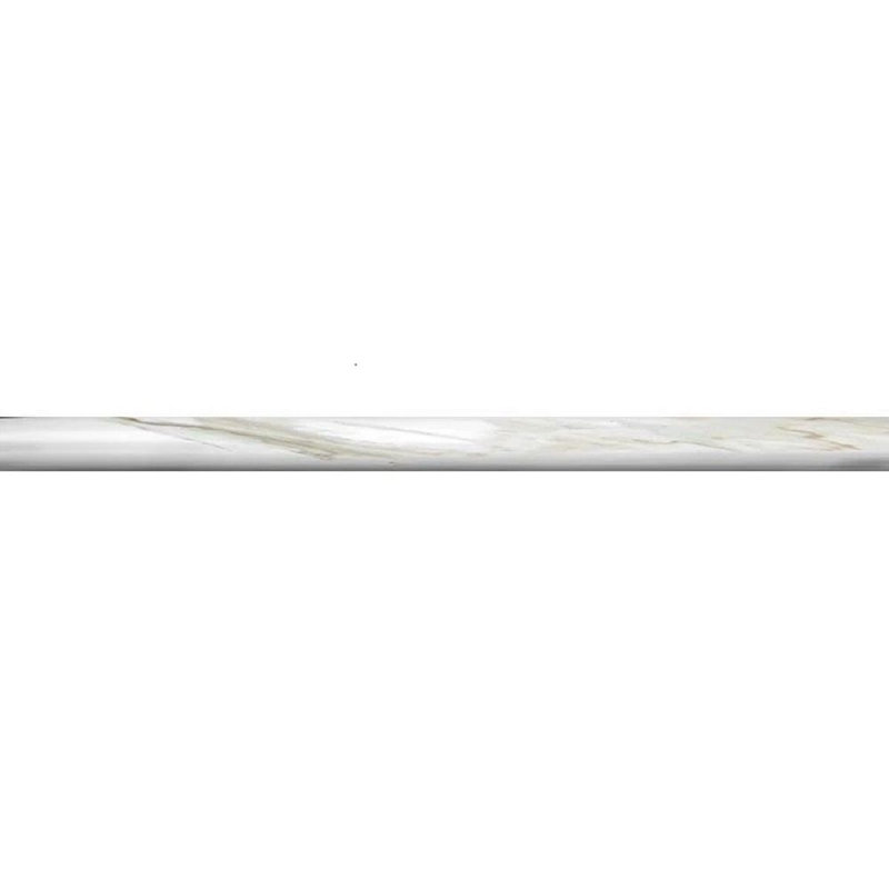 12 x 0.6 Wooden Marble Round Tile Trim, White