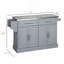 Îlot de cuisine roulant avec rangement, chariot de cuisine portable avec plateau en acier inoxydable, 2 tiroirs, porte-épices, porte-serviettes et couteaux, gris