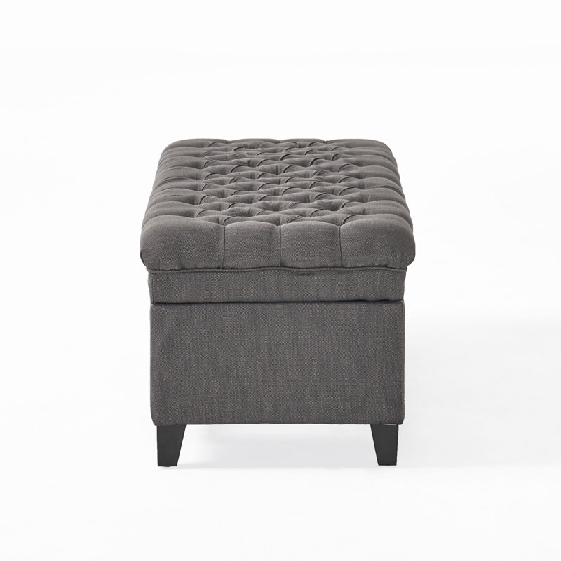 Cancic 50" Wide Tufted Rectangle Storage Ottoman,STORAGE OTTOMAN ,STORAGE BENCH, Gray Polyester