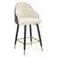 Ensemble de 2 tabourets de bar en cuir polyuréthane blanc et gris foncé