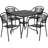Chanea 35.5" Square Commercial Grade Steel Patio Table with 4 Round Back Chairs by Flash Furniture-484497066