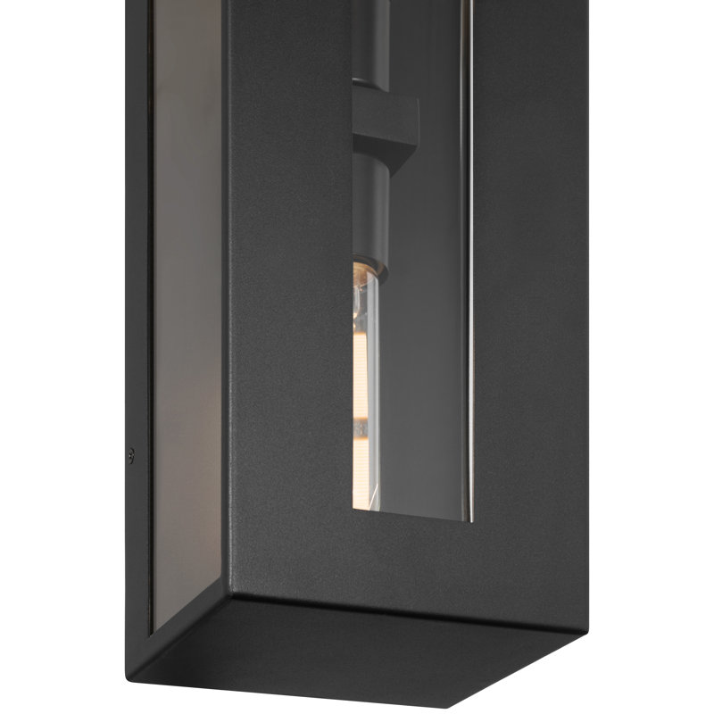 Applique murale d'extérieur 2 lumières Chatham - Finition noire, 19" H x 6" W x 5.25" D, 2, 30