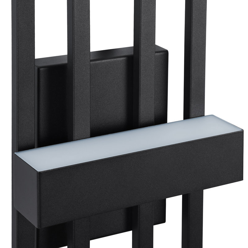 Applique murale d'extérieur à DEL Brandalynn, Noir mat, H 25,6 po x l 9,4 po x P 4,7 po