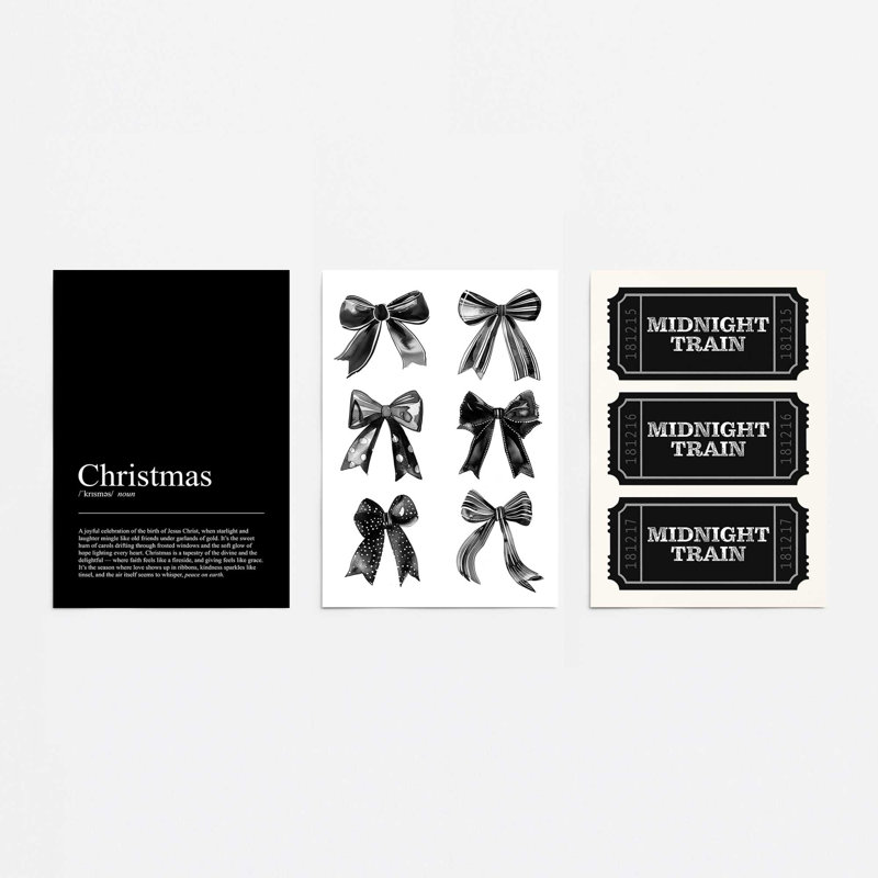 «Midnight Merriment», ensemble de 3 reproductions d'art