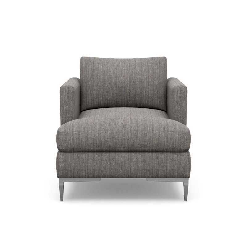 Fauteuil d'appoint Aiden, Lakeland fabriqué à la main, Acier inoxydable poli