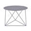 Table de bout ronde en métal avec finition grise