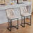 Set Of 2,Modern Upholstered Bar Stool With Button-Tufted Backrest, Counter Height Chair With Sturdy Metal Frame, Comfortable Padded Seat For Kitchen, Bar, Or Dining Room-280634354