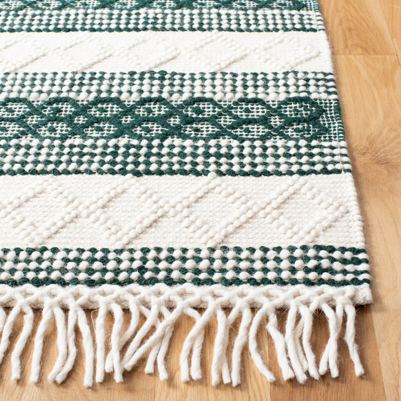 Tapis rayé en laine Natura, Carré 6 pi