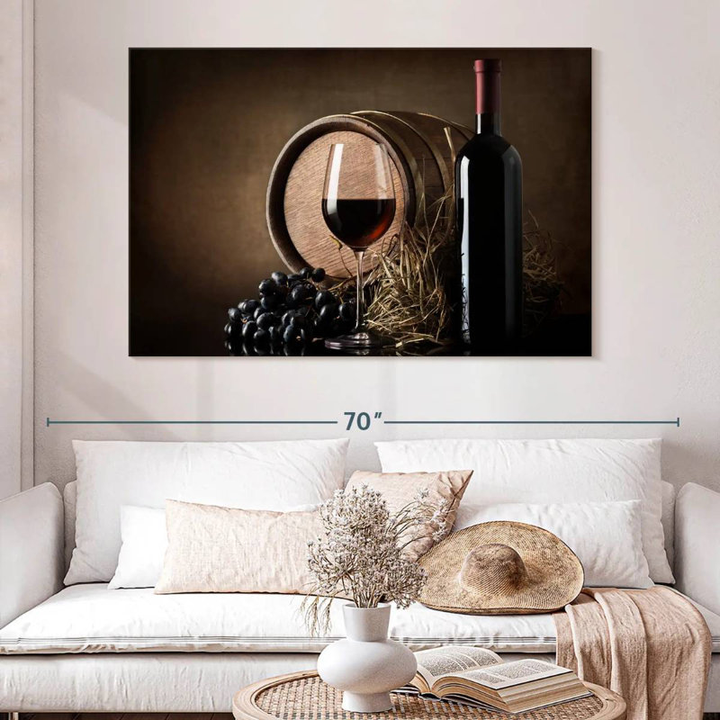 Yarlin Grapes And Wine Barrel, 34" H x 51" W