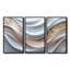«White and Gold Fractal Marble Waves III - Abstract Spirals», ensemble d'art mural-206663066-206663065