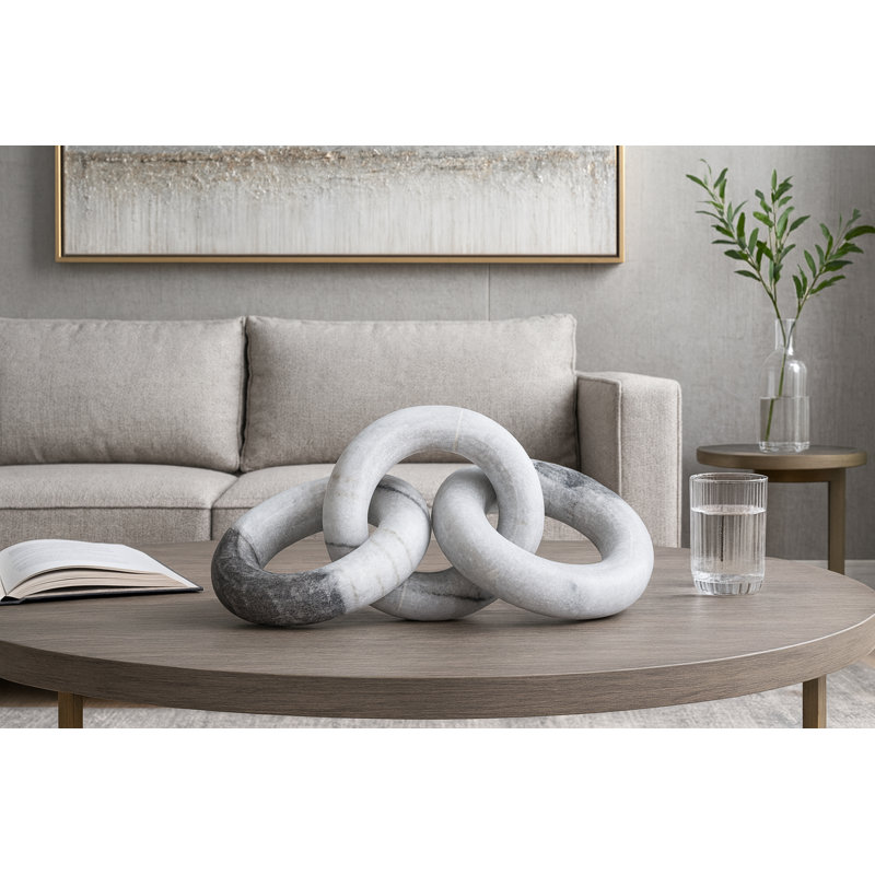 Rings Marble Decorative Object, Panda