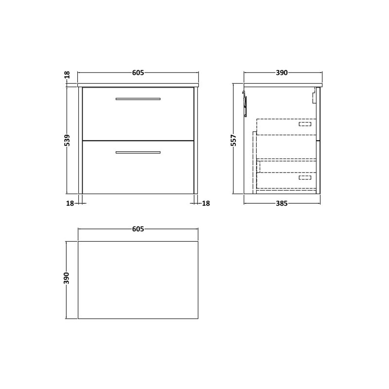Juno 60.5cm Single Bathroom Vanity Base Only
