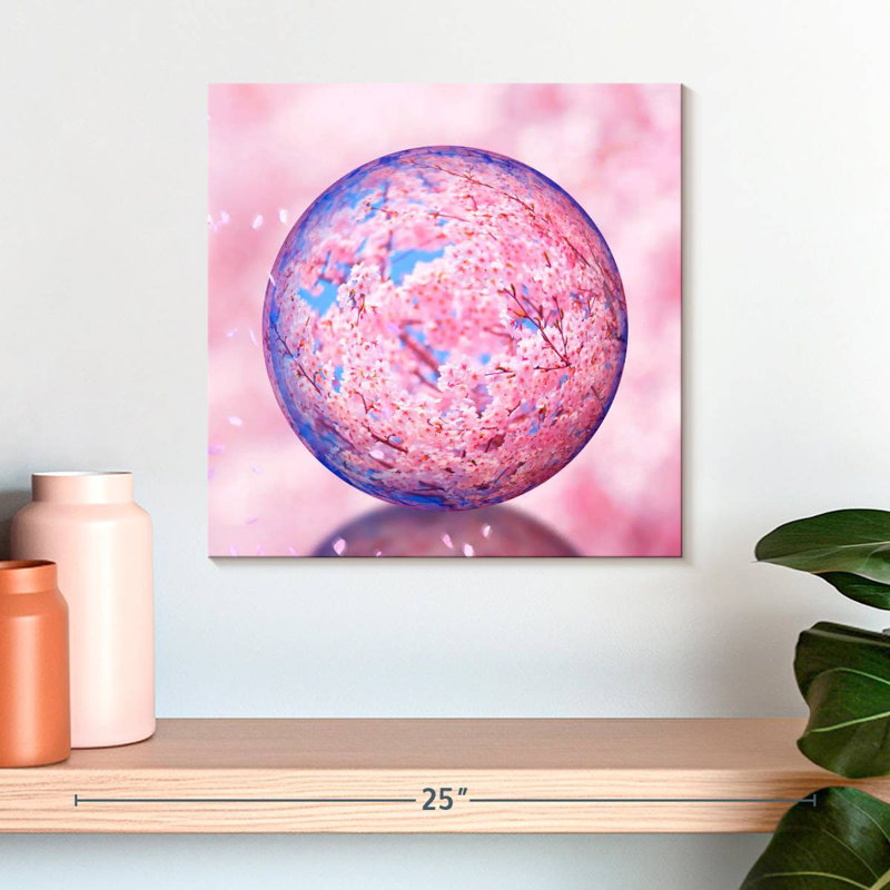 Arney Sakura Crystal Orb, 16" H x 16" W