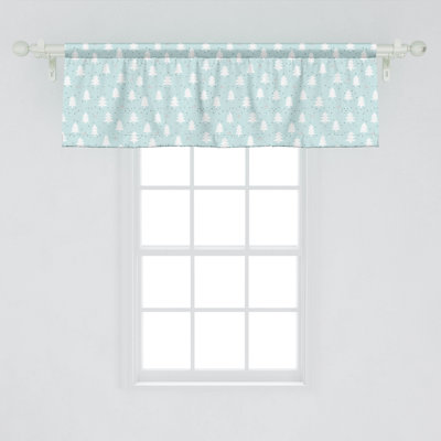 Ambesonne Pine Valance Pack of 2 Tree Silhouettes and Rabbits Blue Grey