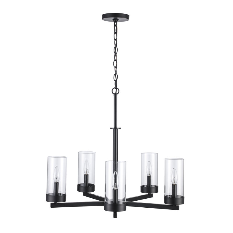 5 - Light Dimmable Cylinder Chandelier