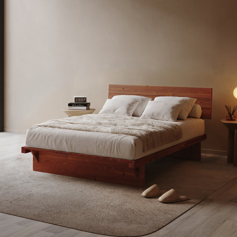 Hardee Solid Wood Bed, Red Wood, Small Double (4')