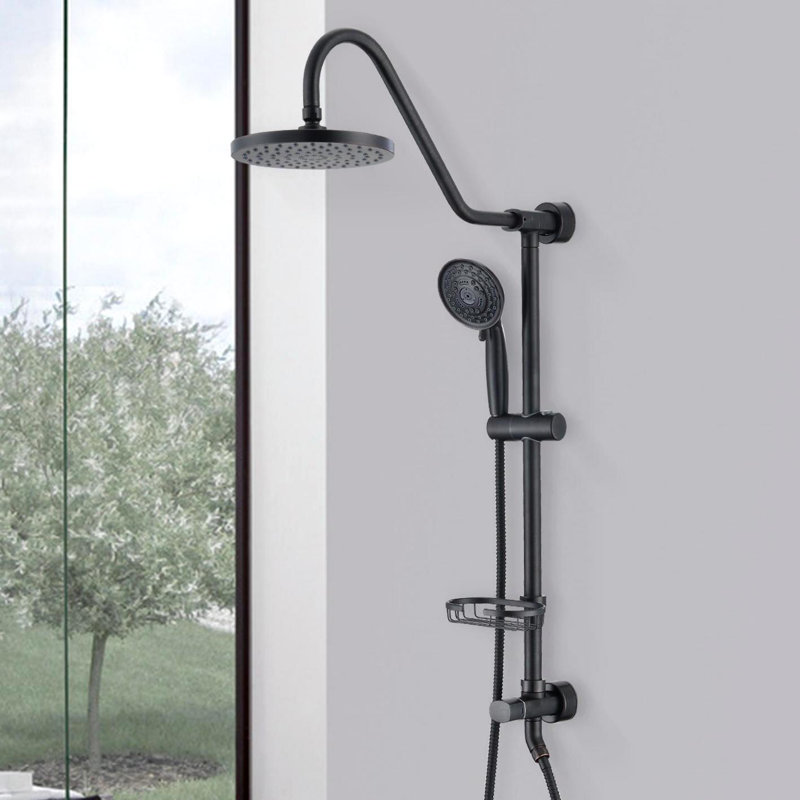 Handheld Shower System with 8" Rain Shower Head, Oil-Rubbed Bronze