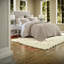 De literie en coton pour lit double / grand lit, courtepointe brodée taupe, toutes saisons