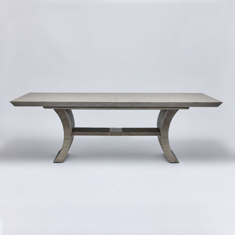 Deerfield Solid Oak Dining Table, Washed Gray