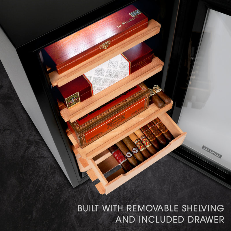Schmécké Stainless Steel Cigar Humidor with Spanish Cedar Shelves