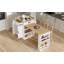 Îlot de cuisine 80,7 po avec table extensible, table de salle à manger avec tiroirs et armoire à double porte