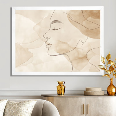Soft Line Feminine Form IV - Beige Contemporary Canvas Artwork