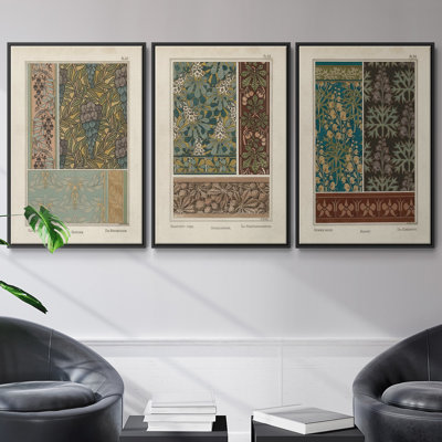 Ensemble de 3 pièces encadrées sur toile Nouveau