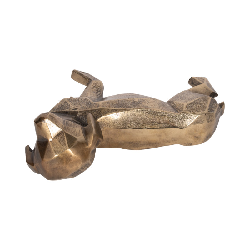 13'' Gold Geometric Metal Dog Figurine