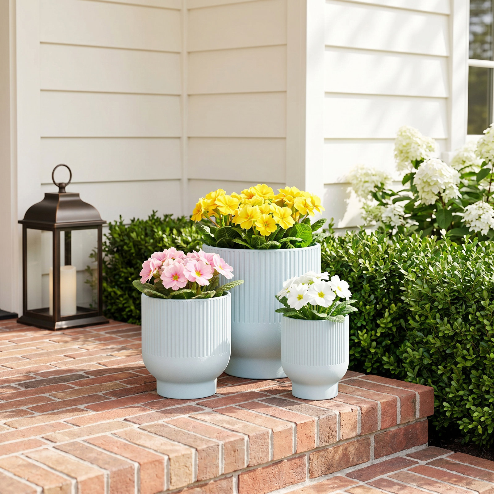 9" Ceramic Planter, Blue, 8.8" H x 8.6" W x 8.6" D