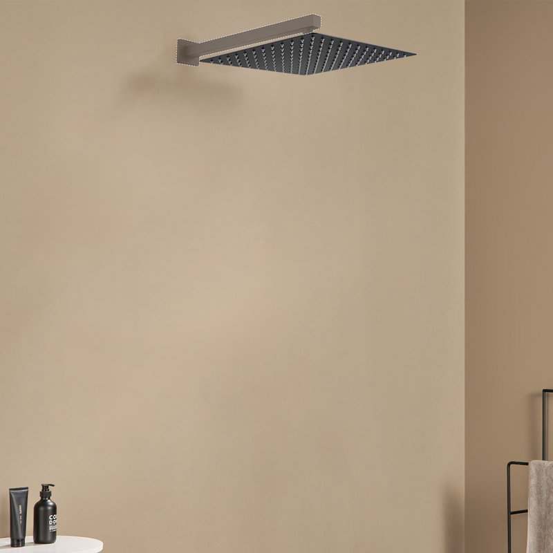 12" 304 Stainless Steel Rain Shower Head, Matte Black, Square