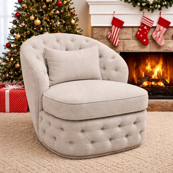 Ebern Designs Davelyn Upholstered Swivel Accent Chair & Reviews ...