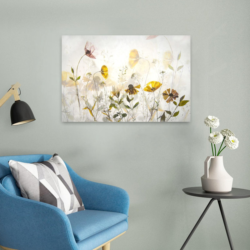 Art contemporain, art floral abstrait, H 24 po x l 16 po