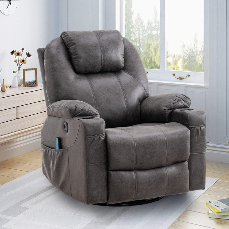Fauteuil inclinable Umeko, Microfibre/microsuède gris