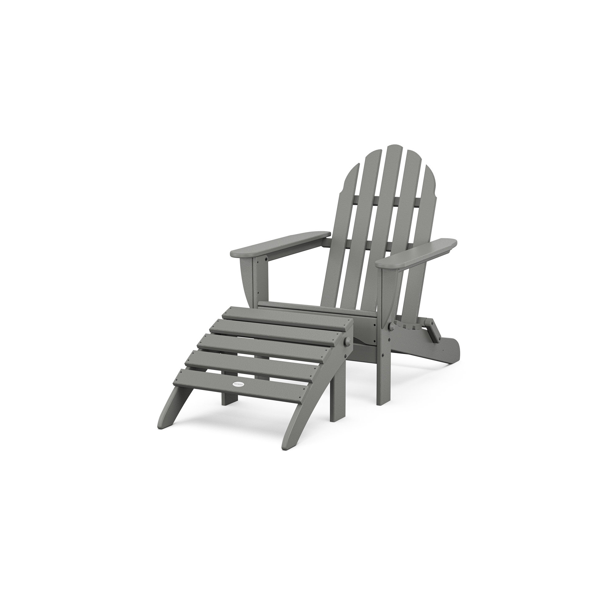 POLYWOOD Classic Adirondack 2-Piece Set, Slate Gray