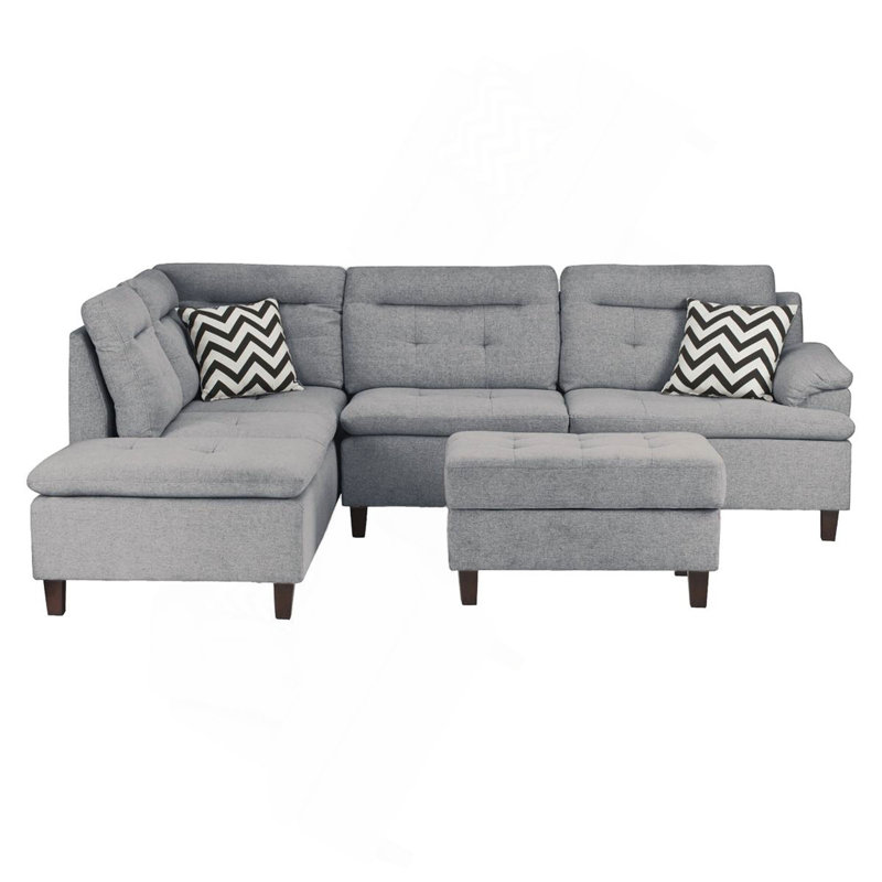 Canapé modulaire en lin gris