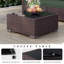 Ensemble de conversation 9 pièces pour terrasse en rotin avec foyer extérieur de 42 pouces et coussin de siège confortable-341449829