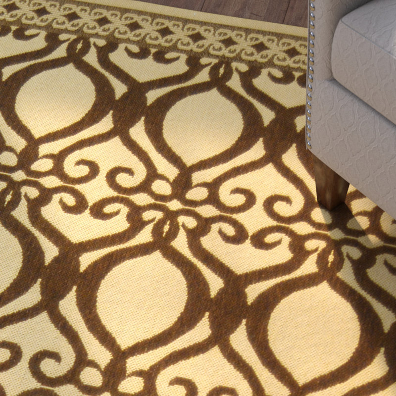 Claudis Performance Geometric Indoor/Outdoor Area Rug, Round 5'3"